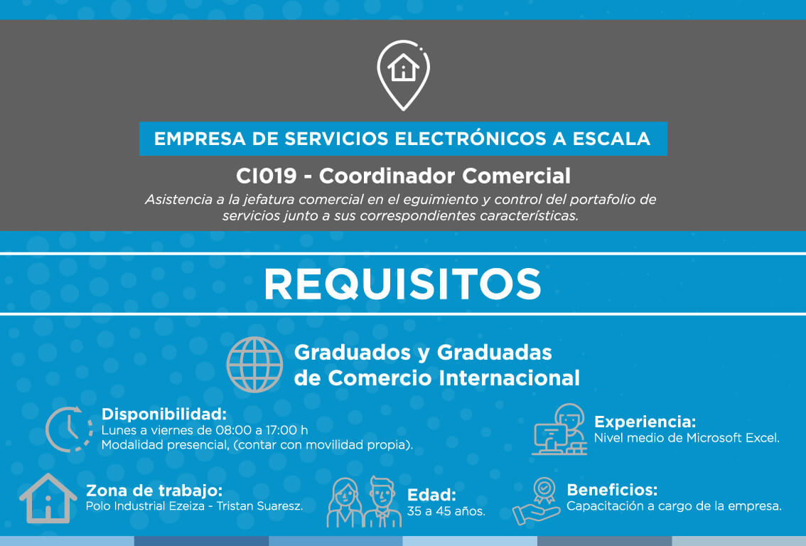 Búsqueda Coordinador Comercial