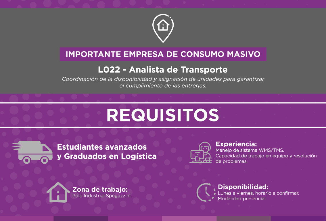 Búsqueda Empleo Analista de Transporte