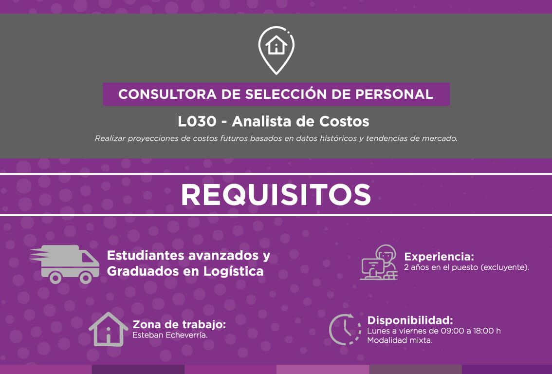 Búsqueda Analista de Costos