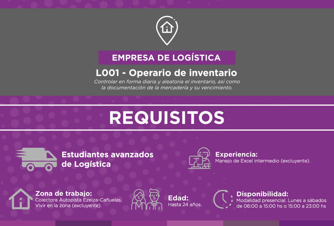 Búsqueda Operario de inventario