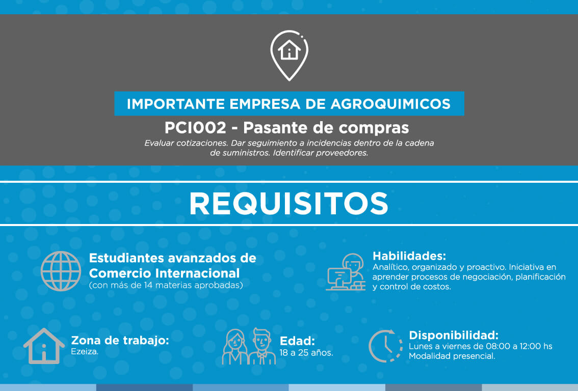 Pasantía Pasante de compras