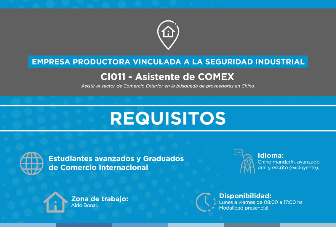 EMPLEO-CI011 Búsqueda Asistente de COMEX