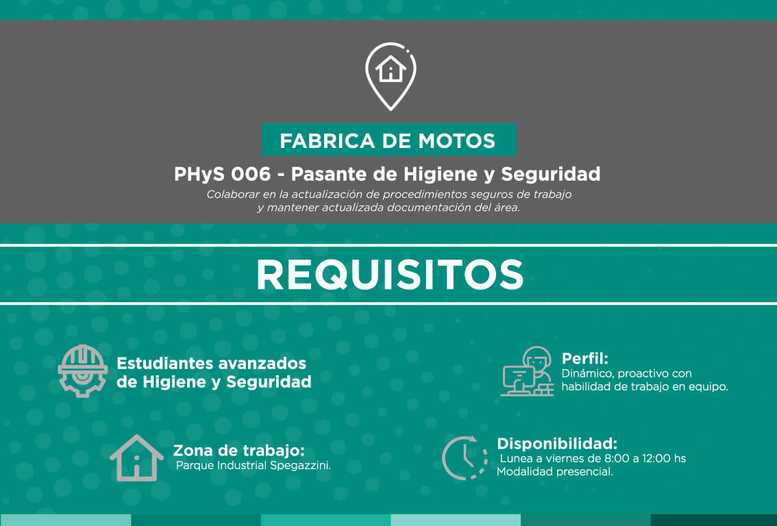 EMPLEO-PHyS-006 Búsqueda Pasante de Higiene y Seguridad