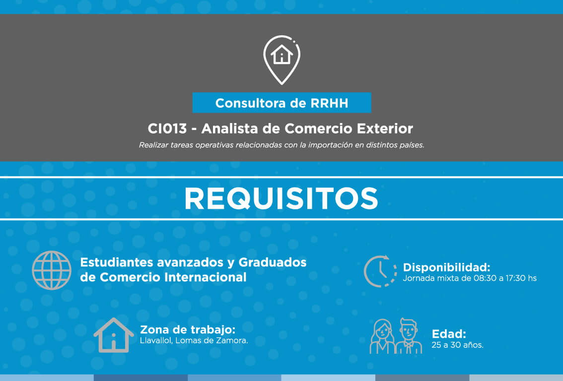 Búsqueda Analista de Comercio Exterior